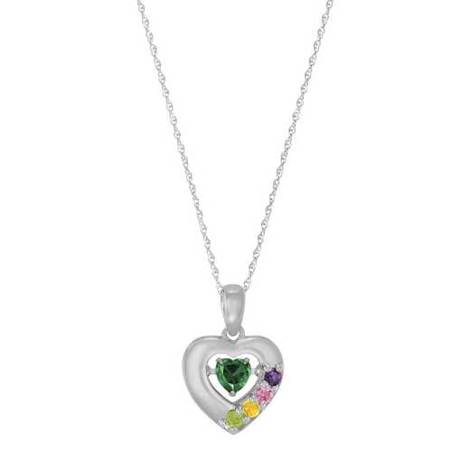 Glimmering Gemstones Flutter Heart Necklace